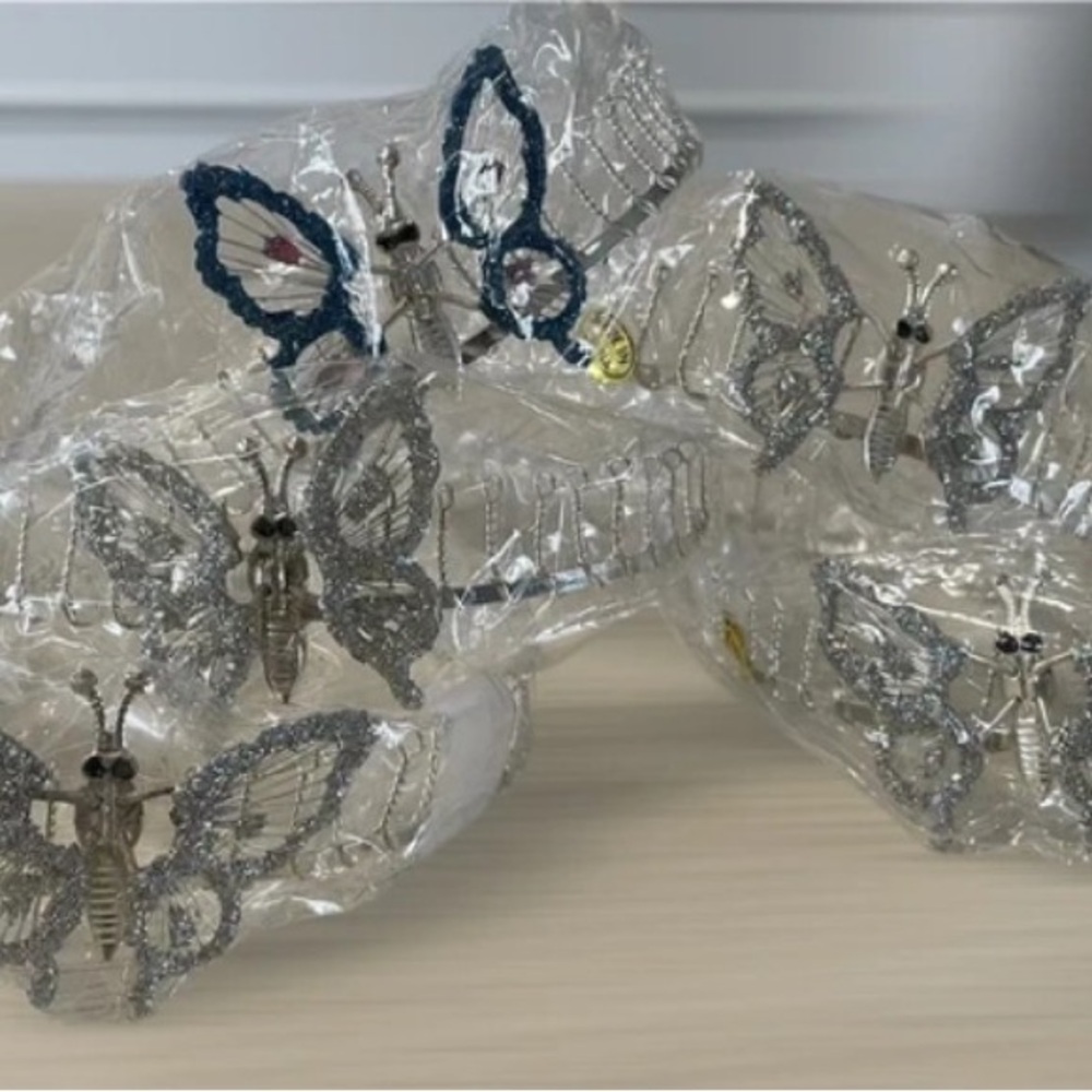 Silver and Blue Butterfly Home Decor Set